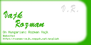 vajk rozman business card